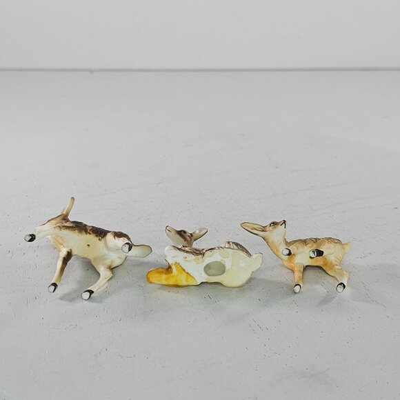 Vintage Bone China Ceramic Deer Figurines Family Set Of 3 - Picture 6 of 8